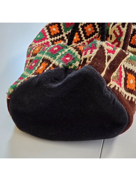 Vtg Kilim Tapestry Drawstring Bucket Backpack Boho Geometric Southwestern Aztec main image 14